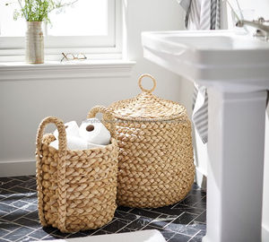 Panier de rangement pour la maison, panier de rangement en jacinthe d'eau naturel et écologique - Product Image 6