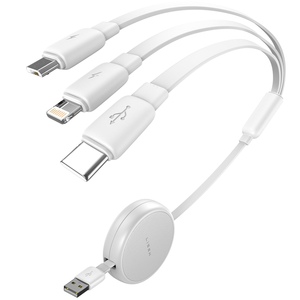 Lisen nhà máy bán buôn 3 trong 1 có thể thu vào đa sạc cáp tất cả trong một <span class=keywords><strong>USB</strong></span> dây sạc cho iPhone 16 15 Pro Samsung S25 - Product Image 1