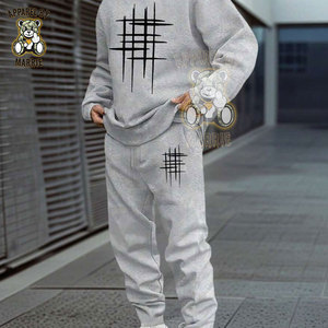 Conjunto Deportivo de Dos Piezas para Hombre, de Algodón, Corte Regular, con Logotipo Personalizado, Informal, para Invierno, para Entrenamiento y Jogging, Venta al Por Mayor OEM - Product Image 4