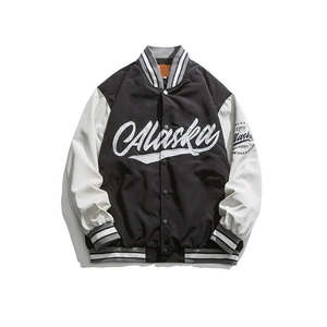 Chaqueta Bomber Varsity Reversible Bordada para Hombre, Otoño-Primavera, Ecológica, Resistente al Viento, Transpirable, de Nailon/Poliéster, con Cuello Alto - Product Image 4