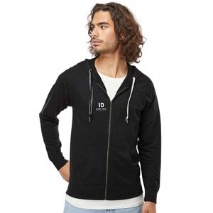 Unisex Casual Loopback Terry <b>Zip</b> Hoodie Lightweight Sweatshirt Full <b>Zip</b> <b>Hooded</b> Top for Men Women Fashion Wear - Product Image 1
