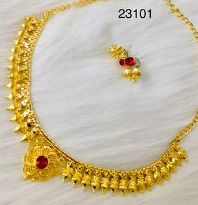 Latest MOLL JEWELLERS Trendy <b>Indian</b> 24K Gold Plated Floral Necklace Earring <b>Set</b> Zircon Women Wedding Gift <b>Jewelry</b> Third Party - Product Image 6