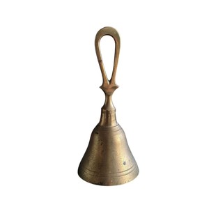 IMPERIAL <b>BRASS</b> STORE Traditional Handmade Gold-Plated Pure <b>Brass</b> Hand <b>Bell</b> Antique Pooja for Home Temple Meditation Festival Use - Product Image 5