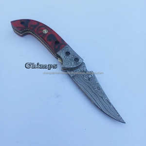 Cuchillo de bolsillo plegable de acero de Damasco multiusos profesional cuchillo táctico de caza y Camping con personalización OEM - Product Image 4