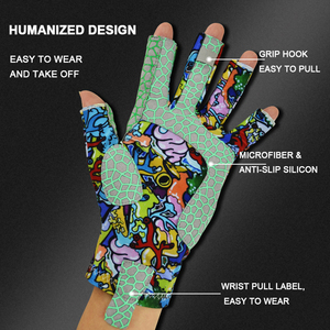 ถุงมือฟิตเนสแบบครึ่งนิ้ว พิมพ์ลายแบบ Sublimation ผลิตจากโพลีเอสเตอร์ ระบายอากาศได้ดี ไม่ลื่น จับกระชับ เหมาะสำหรับออกกำลังกายทั้งชายและหญิง ถุงมือออกกำลังกาย ถุงมือเล่นกีฬา - Product Image 3