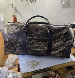 Bolsa de Viaje de Gran Capacidad, de Cuero Genuino, Ligera, Plegable, de Moda, Bolsa de Fin de Semana, de Cuero Vacuno, para Llevar Equipaje - Product Image 5