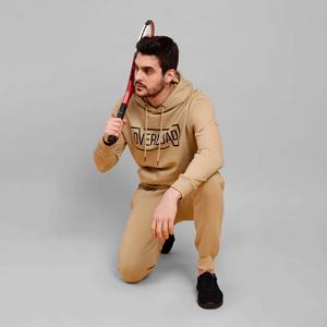 Ensemble de jogging pour homme en mélange polyester/coton, coupe slim, grande taille, couleur unie, avec sweats à capuche brodés personnalisés - Product Image 3