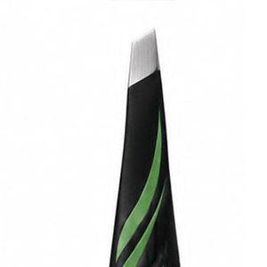 แหนบดึงขนตาสแตนเลสอย่างดี ดีไซน์ใบไม้สีดำเขียว ปลายเรียบ จับถนัดมือ - Product Image 4