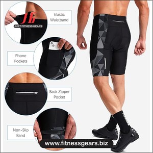 High Performance Eco-Friendly Breathable Spandex/Polyester <b>Cycling</b> <b>Shorts</b> Customizable Options Men-Padded Comfort Quick Dry - Product Image 4