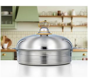 Olla de Acero Inoxidable Plateada de Alta Demanda para Chef, con Tapa y Acabado Brillante, Plato Decorativo para Restaurante - Product Image 5