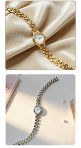 Montre à quartz rétro, tendance, vintage, style luxueux, bracelet en acier inoxydable 20 mm, boîtier en alliage 10 mm, pour femmes - Product Image 5