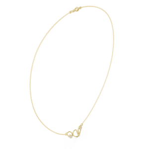 Collar de Oro Amarillo con Diamante Cultivado en Laboratorio, Colgante de Corazón Abstracto, Joyería para Mujer, Regalo de Compromiso - Product Image 1