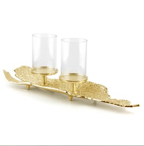 Antique Brass Leaf Designer <b>Candlestick</b> Holders Home Christmas Decorations Wholesale Manufacturer Supplier Metal Candle Stand - Product Image 5