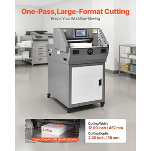 Taglierina Elettrica per Carta con Larghezza di Taglio 17,99 Pollici, Spessore di Taglio 2,28 Pollici, Macchina Programmabile in Metallo per Tagliare Carta da 2,28 Pollici - Product Image 2