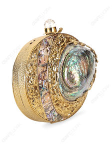 กระเป๋าคลัทช์ทรงวงรีเปลือกหอยมุกคุณภาพสูง พร้อมลายเปลือกหอยสองชั้นและกรอบทองแกะสลัก กระเป๋าสำหรับออกงานกลางคืนสุดหรู สำหรับการส่งออกแบบ OEM - Product Image 2