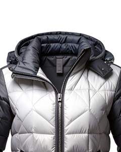 Men <b>Winter</b> Colorblock Puffer Jackets Warm <b>Quilted</b> Coats with Hood Zipper Closure Lightweight Outerwear for Cold Weather - Product Image 2