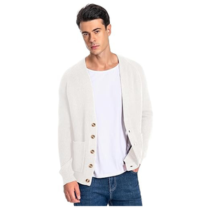 Suéter tipo cárdigan clásico de punto con botones para hombre - Product Image 3