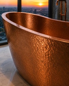 Bañera de Lujo Moderna, Ecológica, de Cobre, Estilo Regal, Hecha a Mano, Independiente, para Hoteles, Resorts y Villas - Product Image 4