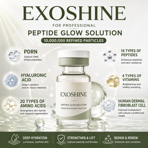 EXOSHINE Peptide Glow Solution PDRN NAD NMN Complexe Peptidique Hydratant Booster de Peau Ampoule Éclat Raffermissant - Product Image 5