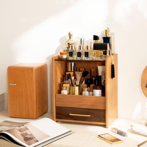 Simple Wooden Cosmetic Organizer with <b>Drawers</b> for Makeup and Beauty Essentials At Best Price By AALIYAN IMPEX - Product Image 1