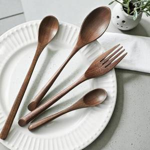 Cuillère de service en bois écologique, ustensiles de cuisine en bois naturel - Product Image 4