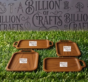Bandeja de Servir de Madera para Cocina, Rectangular, con Asas, Color Sólido Pulido, Moderna, Multifuncional, para Té, Café, Aperitivos, para el Hogar y Fiestas - Product Image 1