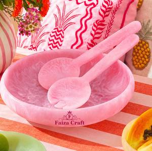 Ensemble de saladiers, cuillères de service, seau à glace et pichet à eau en résine acrylique sans plomb, écologique et fait main, pour les fêtes - Product Image 4