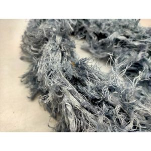 100% <b>Linen</b> <b>Yarn</b>-Grey Frizz Ribbon Strip for Weaving Textile Art & Crafts - Product Image 4