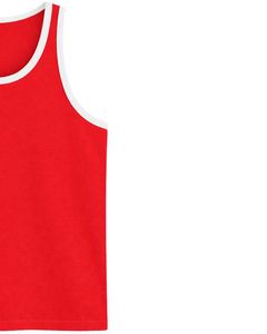 Débardeur Homme Personnalisé Bleu et Blanc à Bordures Contrastantes, Gilet en Coton Sans Manches Couleur Unie, Décontracté pour l'Été, la Gym, l'Entraînement et le Fitness - Product Image 4