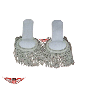 Epaulettes de Hombro de Alta Calidad con Flecos, Estilo Napoleón Francés, Ecológicos, Grises, con Trenzas y Pequeños Borlas Doradas, a la Moda - Product Image 1