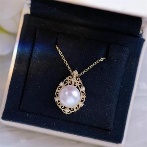 <b>Gold</b> <b>Pearl</b> Tri-Color Mixed <b>Necklace</b> 8-13mm Basic Round with Slightly Flawed Texture Engraved Small <b>Gold</b> Ball Adjustable - Product Image 1