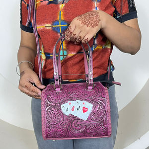 Wholesale Latest Fashion Genuine Cow <b>Leather</b> Speedy Duffle Bag Luxury Card Designer Hand <b>Tooled</b> Travel Bag Portable Mini Handbag - Product Image 4