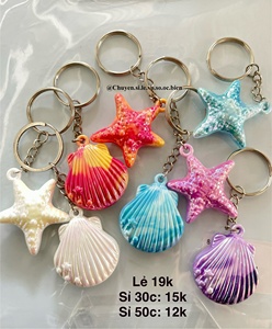 Porte-clés en coquillage naturel, style côtier, breloque, accessoire de mode sur le thème de l'océan - Product Image 1