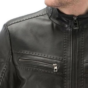 Men's <b>High</b> Street Fashion <b>Leather</b> Jacket with Stand Collar Custom Logo & Private Label-<b>Top</b> Trending Latest Design - Product Image 5