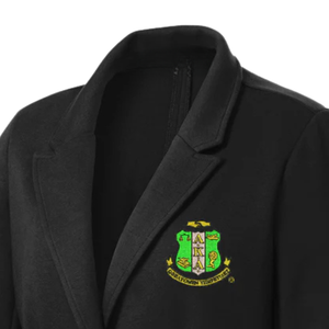 Blazer Negro AKA Casual Crest para Mujer, Chaqueta Formal de Negocios Bordada, Abrigo de Oficina a Medida de Manga Larga - Product Image 5