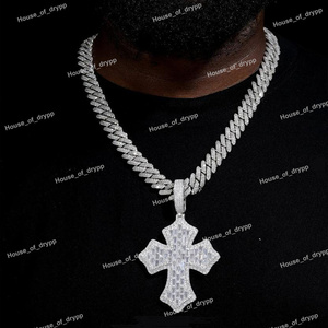 Collar de Lujo con Colgante de Plata y Diamante Moissanite VVS para Boda o Regalo, Cadena para Exportación - Product Image 2