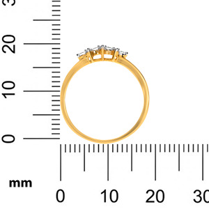 Anillo de flor con diamantes brillantes, banda de oro amarillo macizo de 14 quilates, delicado diseño de pétalos, joyería de moda para mujer - Product Image 5