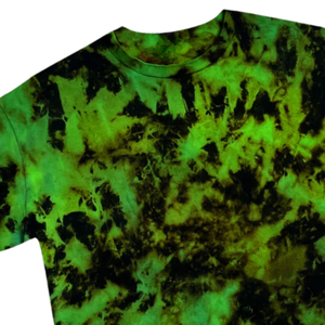 Camiseta de Punto Tie-Dye para Hombre, Manga Corta, Cuello Redondo, Corte Regular, Informal, con Estampado de Camuflaje Verde y Negro - Product Image 2