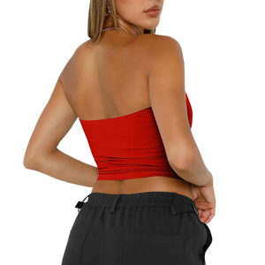 Vente en gros de débardeurs tube pour femmes, personnalisables (logo et couleur), style simple et décontracté, pour les vacances d'été et les tenues de resort - Product Image 2