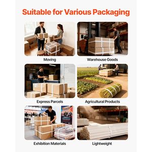 Kit Sigillatore per Reggiatura Resistente, 100 Sigilli Metallici, Nastro PP da 100 Metri, Reggiatura Manuale in Plastica per Pallet per un'Imballaggio Efficiente - Product Image 6