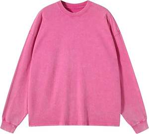 เสื้อสเวตเชิ้ตโอเวอร์ไซส์ผ้าฝ้าย 100% หนัก 400GSM แบบย้อมสีเอซิด ปักลายตามสั่ง สไตล์วินเทจ ล้างสีแบบมิเนอรัล ทรงไหล่ตก สำหรับฤดูใบไม้ผลิ - Product Image 5