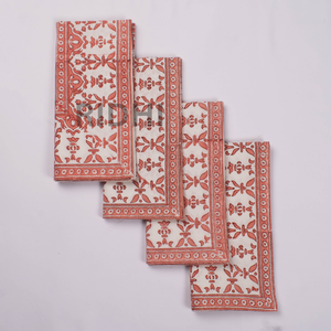 Servilletas de Algodón Rosa Floral Hechas a Mano, Reutilizables, para Mesa, Venta al por Mayor, Impresión a Bloque India, para Fiestas y Bodas - Product Image 4