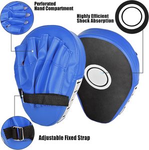 Low Price Blue Curved Boxing Focus Pads Punching Mitts Adjustable Hook and Loop Target <b>Trainers</b> for Kick Boxing MMA Training - Product Image 3