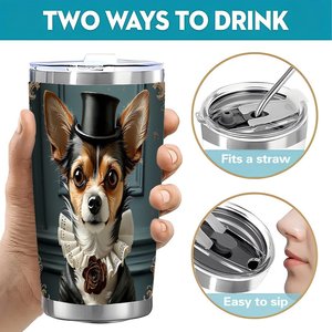 20oz Stainless Steel Tumbler Vacuum Insulated <b>Hot</b> Cold Dual Use Portable Travel Mug - Product Image 5