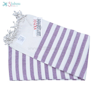 Blue Striped Turkish Hammam <b>Towel</b> <b>Lightweight</b> Quick Dry Cotton Peshtemal With Fringes For Bath Spa <b>Beach</b> Yoga - Product Image 4