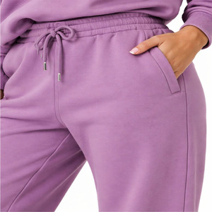 Conjunto de Sudadera con Capucha y Pantalones de Chándal de Algodón Sólido Transpirable para Mujer, Chándal Premium Personalizable, Fabricante OEM ODM - Product Image 6
