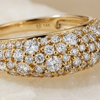 Superbe bague de fiançailles et de mariage tendance pour femme en or 10k 14k 18k avec diamants de laboratoire gradués et pavés, sertie en mosaïque en forme de croissant