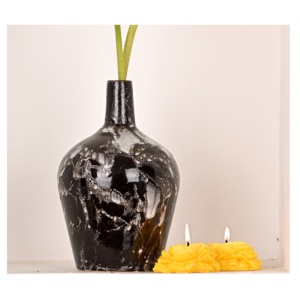 The Midnight Eclipse Ceramic <b>Vase</b> Elegant Design Handcrafted Ceramic Indian Flower <b>Vase</b> <b>Unique</b> Home Decor Tabletop Made in India - Product Image 3