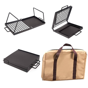 Camping <b>Grill</b> with Exclusive Folding Design for Compact Storage and <b>Flat</b> Plate for Outdoor Hotel and Restaurant Food Warmer - Product Image 3