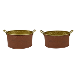 Tub Planter Iron Powder Coated Durable Multi-Purpose Modern Classic Floor & Indoor Outdoor Planter Drainage - Product Image 1